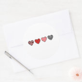 Sticker Rond minimal valentine hearts / “cute love pattern” (Enveloppe)