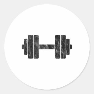Sticker Rond Minimalisme des haltères - Levage de poids et cult