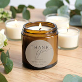 Sticker Rond Minimalist Brown Mocha Thank You Bridal Shower