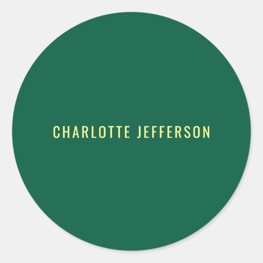Sticker Rond Minimalist Classical Professional Green Yellow (Devant)