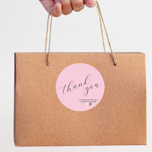 Sticker Rond Minimalist Contemporary Business Thank You
