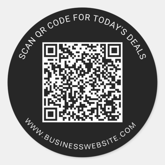 Sticker Rond Minimalist Custom Business QR Code (Devant)
