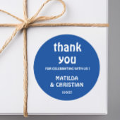 Sticker Rond Minimalist Deep Blue Wedding 