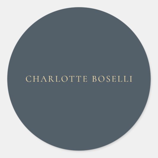 Sticker Rond Minimalist Elegant Classical Professional Charcoal (Devant)
