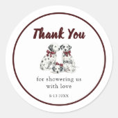 Sticker Rond Minimalist Gender Neutral Chic Dalmation (Devant)