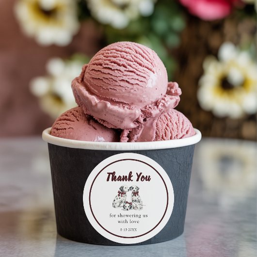 Sticker Rond Minimalist Gender Neutral Chic Dalmation