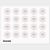Sticker Rond Minimalist Monogram Wedding Personalized Initials  (Feuille)