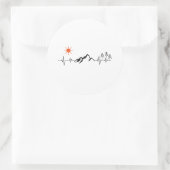 Sticker Rond minimalist mountain (Sac)
