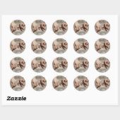 Sticker Rond Minimalist photo collage wedding (Feuille)