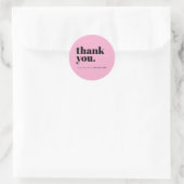 Sticker Rond Minimalist Pink Business Customer Thank You (Sac)