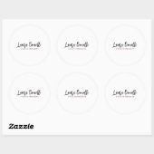 Sticker Rond Minimalist Professional Handwrite Plain Name Title (Feuille)