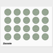 Sticker Rond Minimalist Script Sage Green Oh Baby Shower (Feuille)