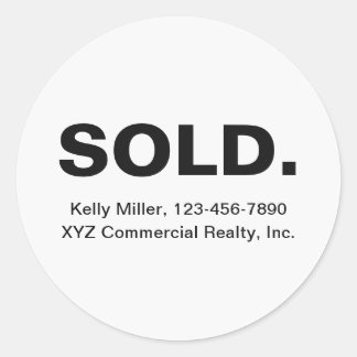 Sticker Rond Minimalist SOLD Real Estate | Realtor Marketing