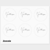 Sticker Rond Minimalist Stork Neutral Baby Shower (Feuille)