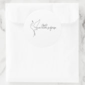 Sticker Rond Minimalist Stork Neutral Baby Shower (Sac)