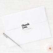 Sticker Rond Minimalist White Business Customer Thank You (Enveloppe)