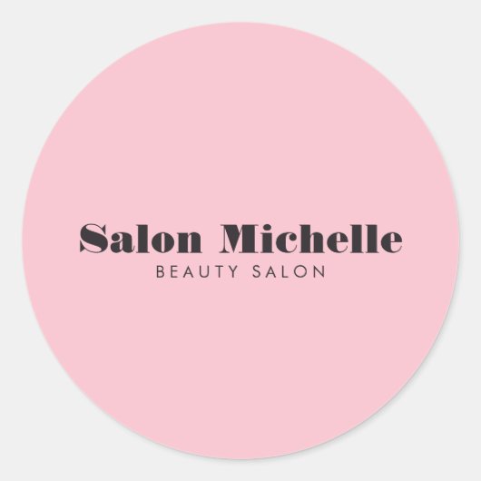 Sticker Rond Minimaliste Chic Rose (Devant)