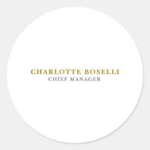 Sticker Rond Minimaliste Classique Professionnel Couleur Or