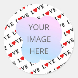 Sticker Rond Minimaliste d'AMOUR blanc