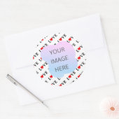 Sticker Rond Minimaliste d'AMOUR blanc (Enveloppe)