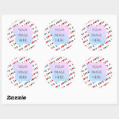 Sticker Rond Minimaliste d'AMOUR blanc (Feuille)