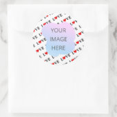 Sticker Rond Minimaliste d'AMOUR blanc (Sac)