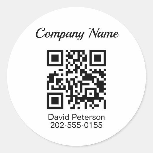 Sticker Rond Minimaliste du code QR (Devant)