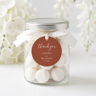 Sticker Rond Minimaliste Élégant Remerciement de Mariage en Ter