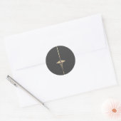 Sticker rond minimaliste en or Caduceus (Enveloppe)
