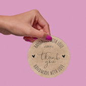 Sticker Rond Minimaliste Fabriqué Avec Amour