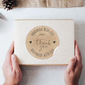 Sticker Rond Minimaliste Fabriqué Avec Amour