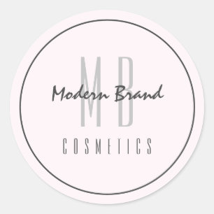 Sticker Rond Minimaliste gris rose chic affaires moderne