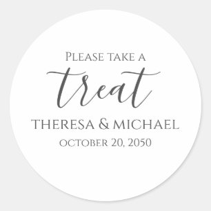 Sticker Rond Minimaliste Mariage simple Prenez un Modèle de tra