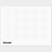 Sticker Rond Minimaliste moderne | Mariage d'or blanc (Feuille)