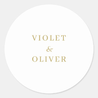 Sticker Rond Minimaliste moderne | Mariage d'or blanc