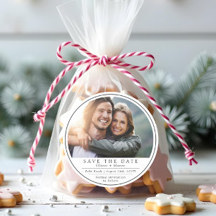 Sticker Rond Minimaliste Moderne Photo Noir Blanc Enregistrer L