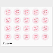 Sticker Rond minimaliste moderne rose et Mariage rouge (Feuille)
