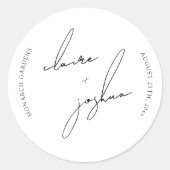Sticker Rond Minimaliste Moderne & Script Fantaisiste (Devant)