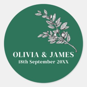 STICKER ROND MINIMALISTE MODERNE SIMPLE MARIAGE FAVORISANT LES 