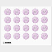 Sticker Rond Minimaliste moderne violet Mariage d'aquarelle (Feuille)