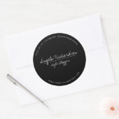 Sticker Rond Minimaliste Noir Manuscrit Unique (Enveloppe)
