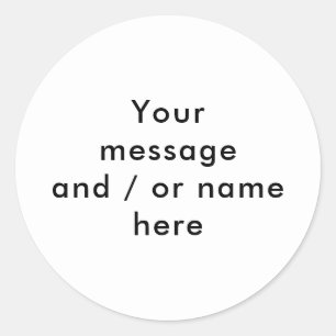 Sticker Rond Minimaliste Personnalisé Noir et Blanc