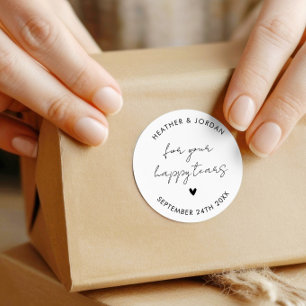 Sticker Rond Minimaliste Pour Vos Joyeuses Larmes Mariages Tiss