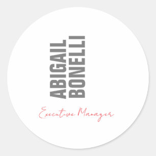 Sticker Rond Minimaliste professionnel moderne gris blanc audac