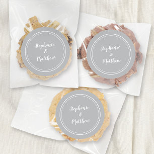Sticker Rond Minimaliste Ultimate Grey Mariage marié Groom Favo