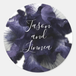 Sticker Rond Minimaliste violet foncé Radiant Diaphane moderne