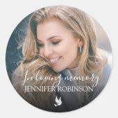 Sticker Rond Minimalistic In Loving Memory Photo (Devant)