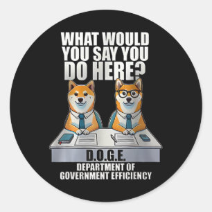 Sticker Rond Ministère De L'Efficacité Gouvernementale D.o.g.e