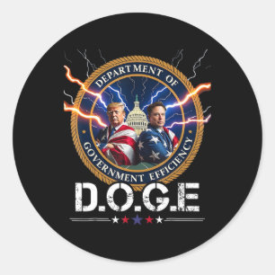 Sticker Rond Ministère De L'Efficacité Gouvernementale Doge Tru