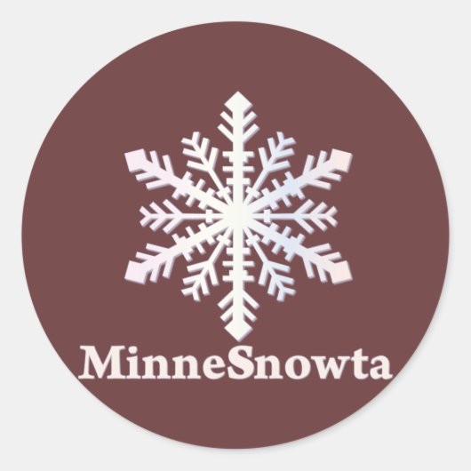 Sticker Rond MinneSnowta avec flocon de neige (Devant)